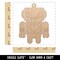 Cute Little Robot with a Heart Unfinished Craft Wood Holiday Christmas Tree DIY Pre-Drilled Ornament